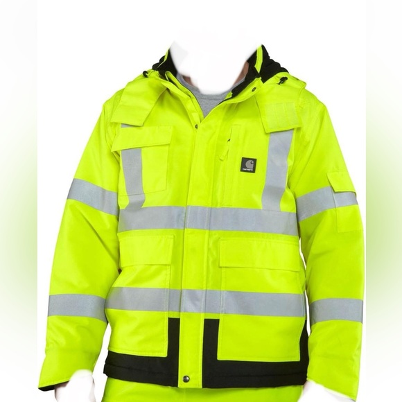 Carhartt Men's High-Vis Waterproof Loose Fit Class 3 Jacket - Picture 3 of 14